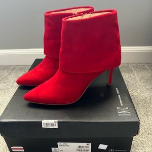 Macys INC Red Suede Booties , size 7